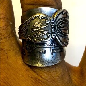 Massachusetts. Handcrafted Unisex Ring. American Heritage Spoon Ring. Size 8/9